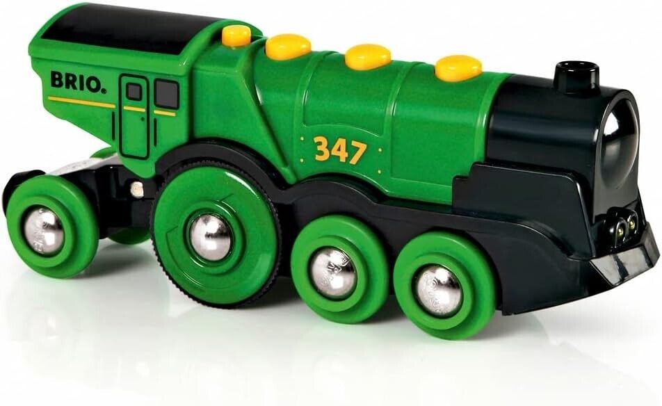 BRIO Big Green Locomotive Battery Powered Toy Train for Kids Age 3 Years Up - Ra
