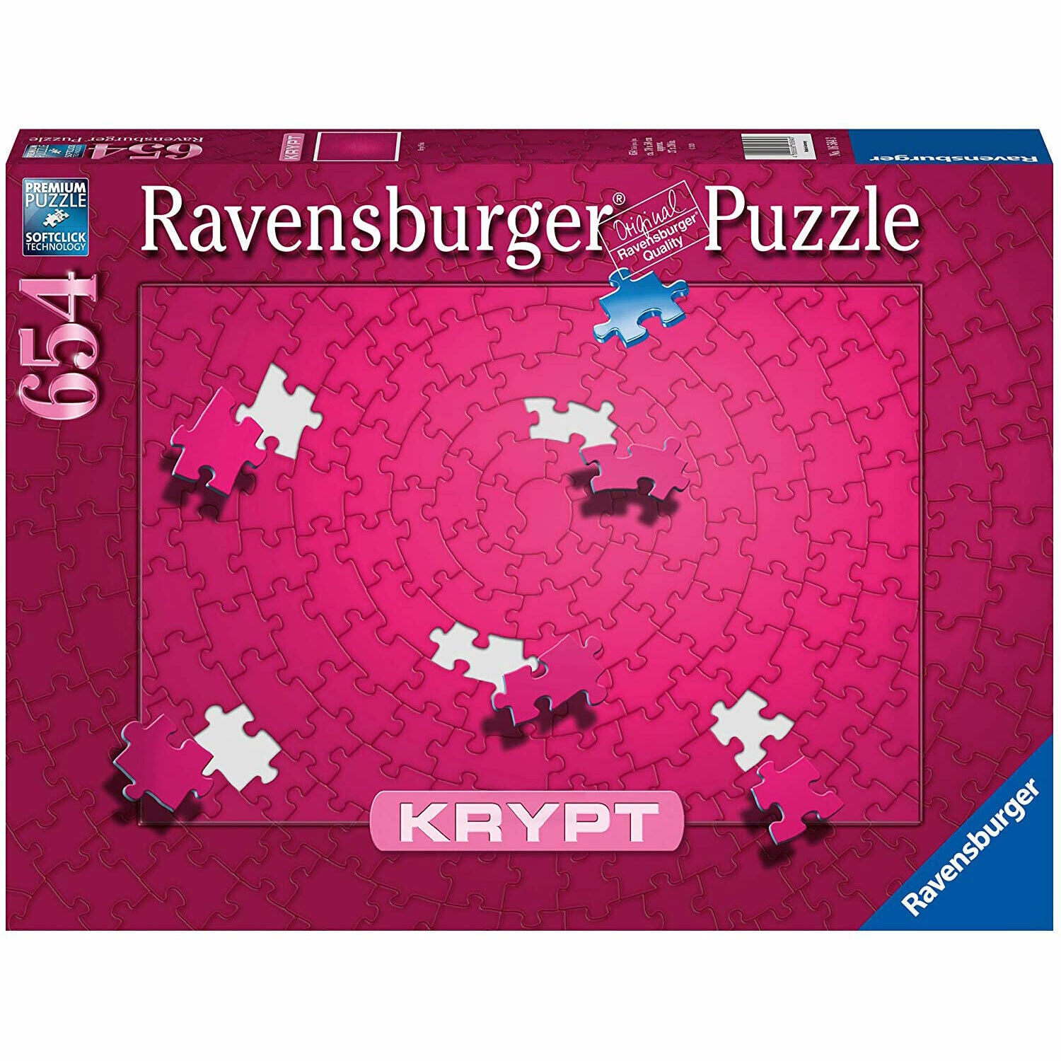 Ravensburger Krypt Pink 654 Piece Puzzle - Challenging and Fun! New in Box