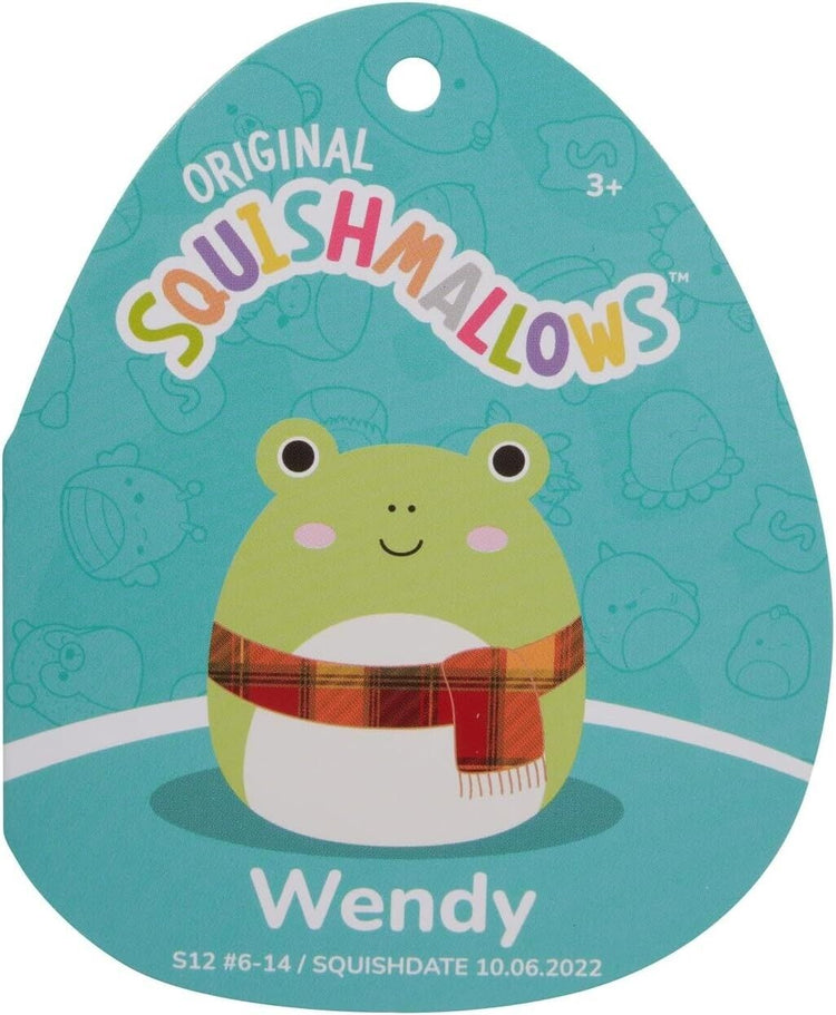 Squishmallows SQCR04581 Wendy - Green Frog W/Plaid Scarf 12"