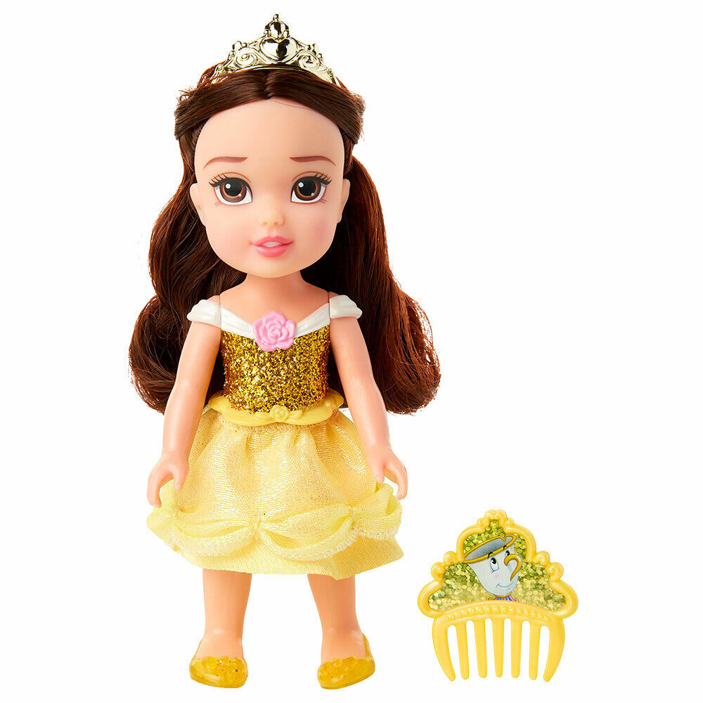 New Disney Princess Petite Glitter Belle Doll w/ Comb - Sparkling Beauty