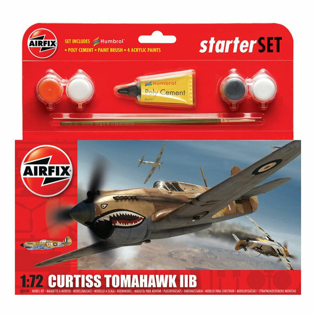 New Airfix 1:72 Scale Curtiss Tomahawk IIB Starter Set A55101