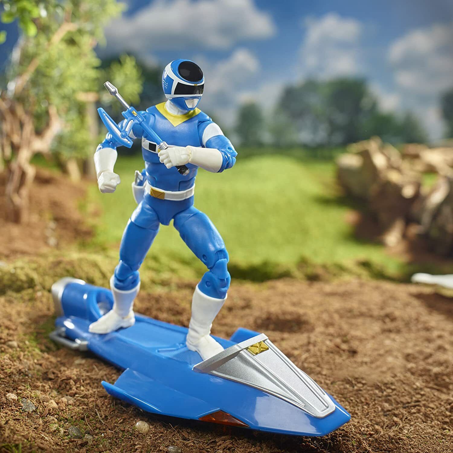 Power Rangers In Space Blue Ranger Figure + Galaxy Glider