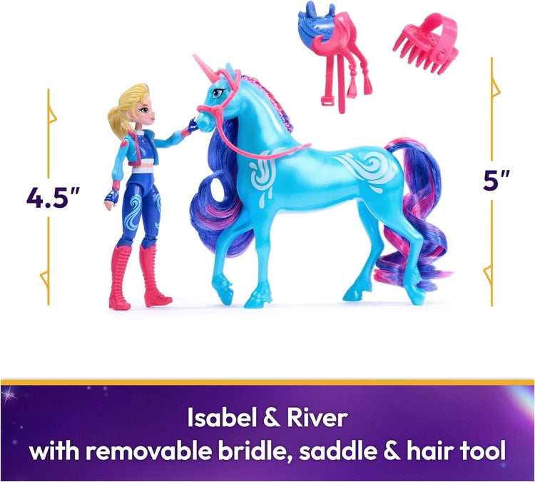 Unicorn Academy, Isabel & River Set with 2 Riding Accessories and Hair Styling T