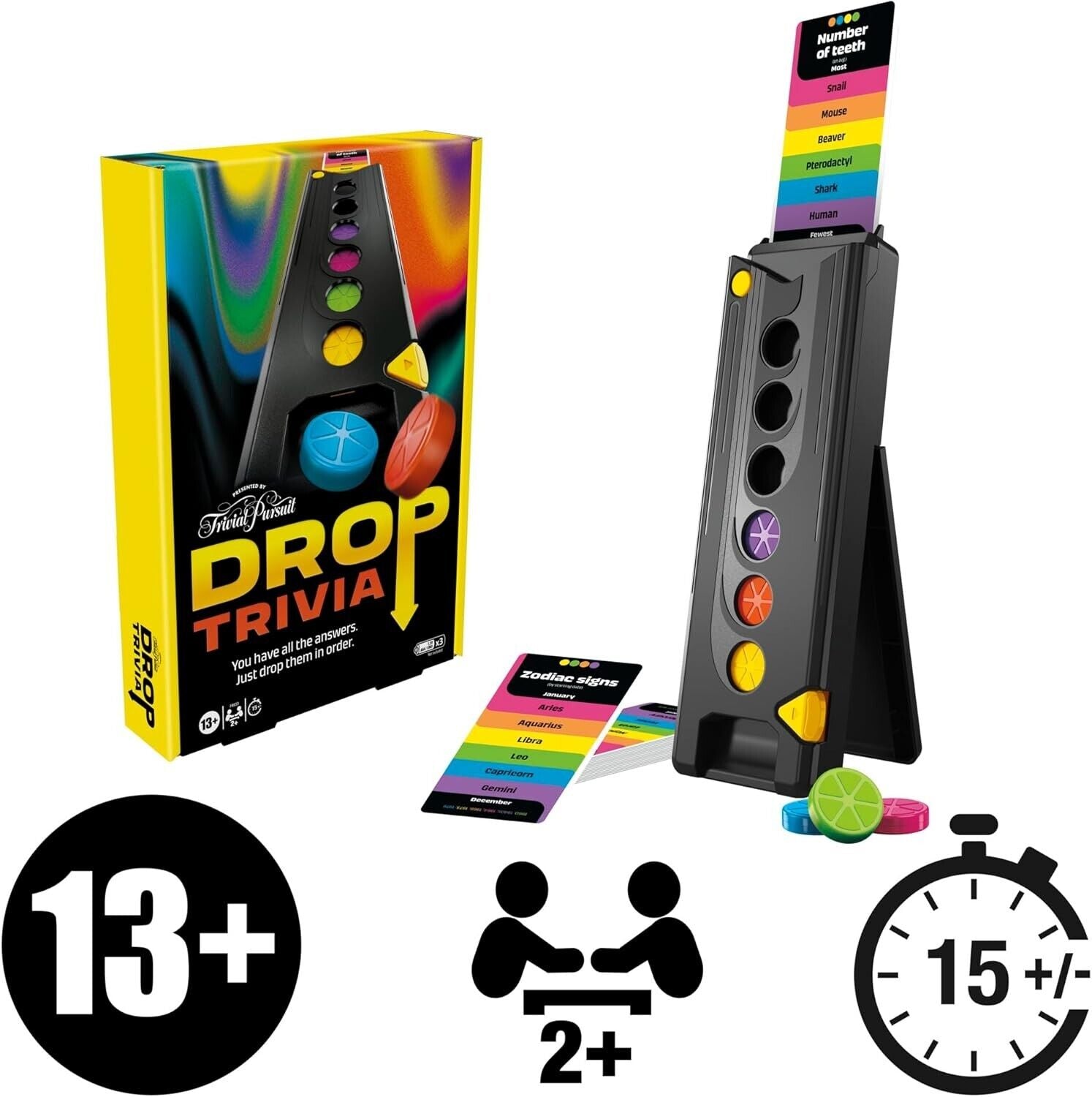 Drop Trivia Game, Electronic Party Board Game from Trivial Pursuit - English Ver