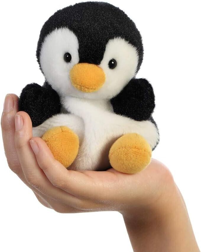 Aurora Palm Pals, Chilly The Penguin Soft Toy, 33481, 5 inches, Black and White