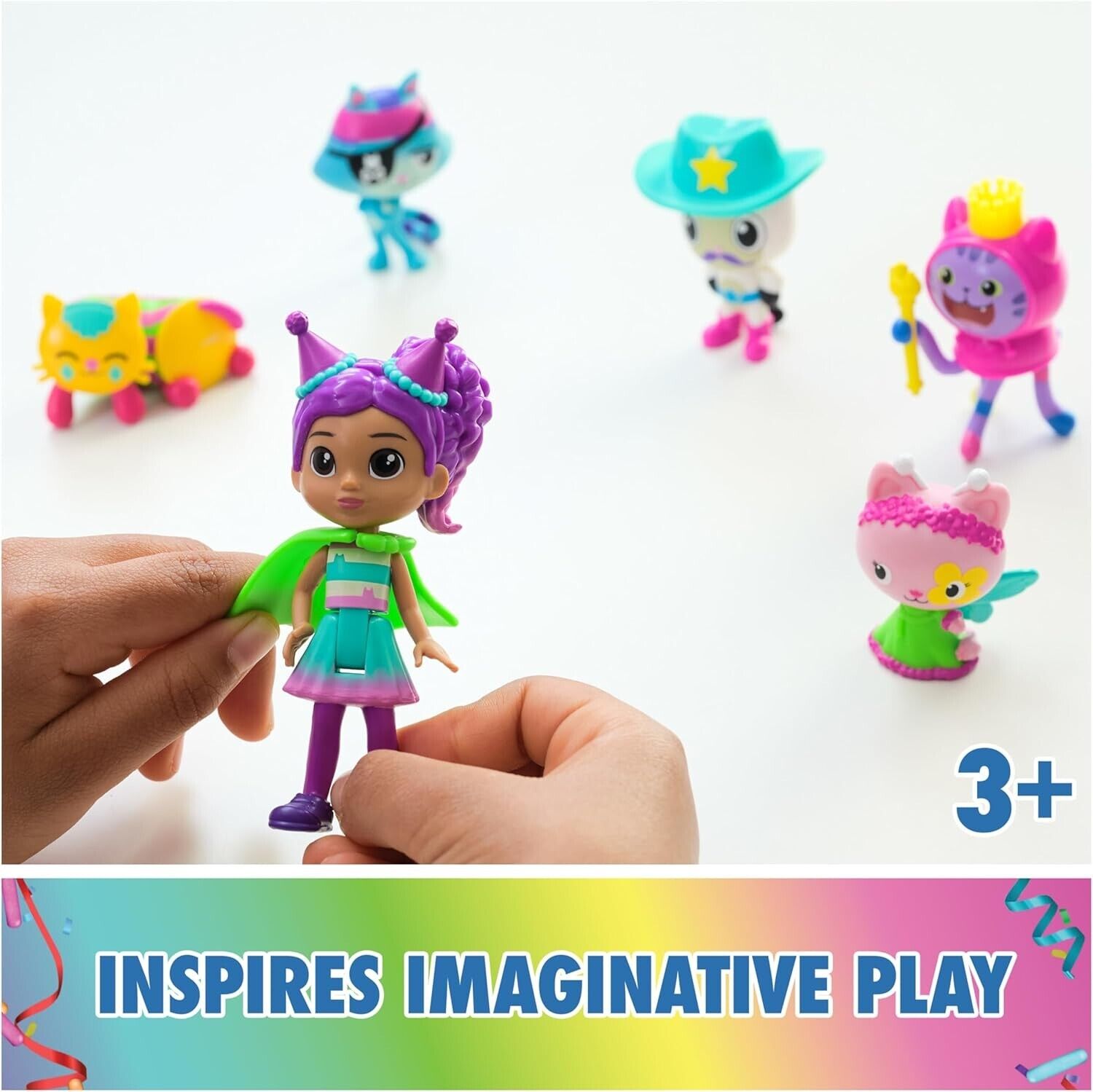 Gabby’s Dollhouse, Celebration-Themed Figures with Gabby Girl, 5 Cat Toy Figures