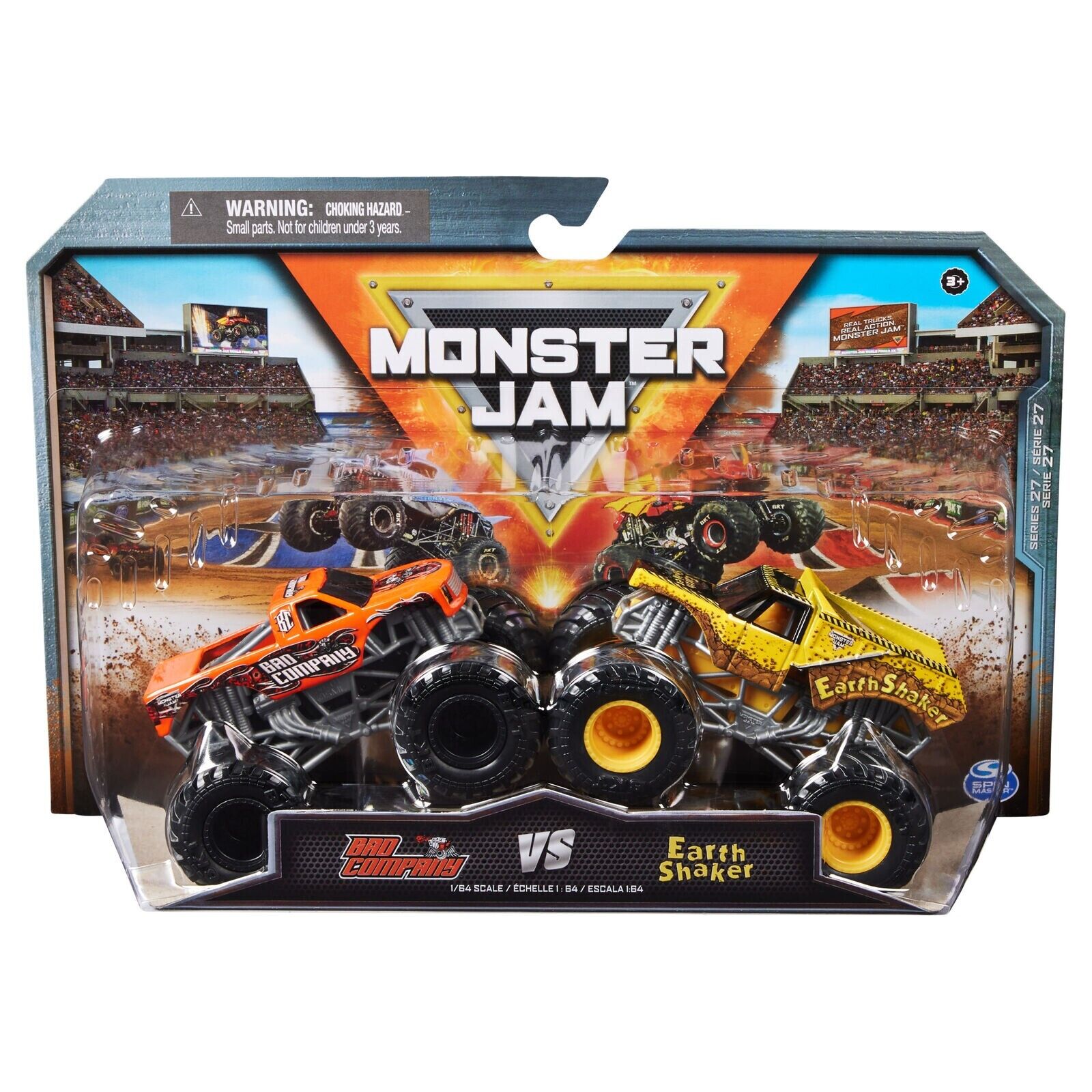 Monster Jam Series 27 Bad Company Vs Earth Shaker Die-Cast Vehicle 1:64 Scale