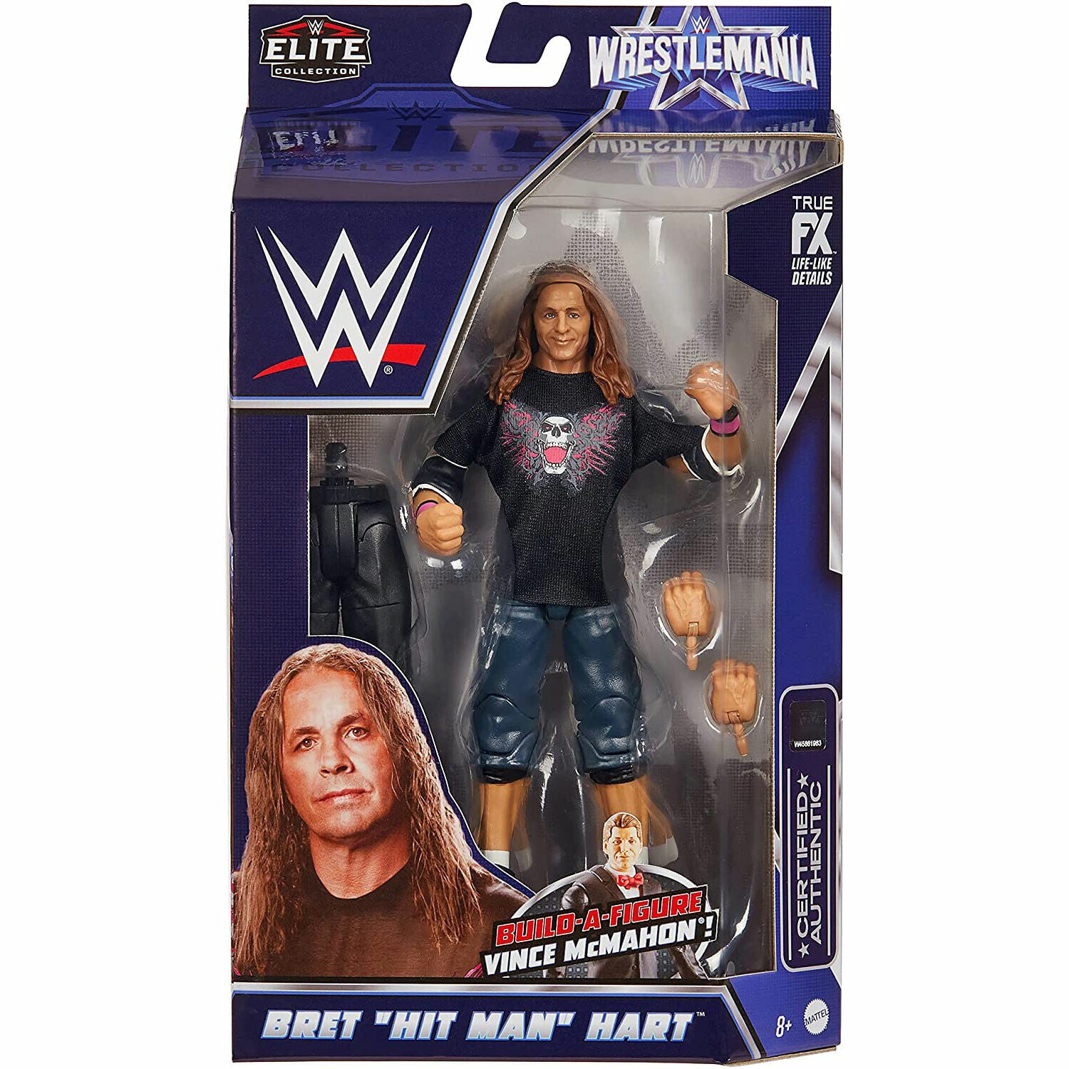 New WWE WrestleMania Elite Bret 'Hit Man' Hart Action Figure