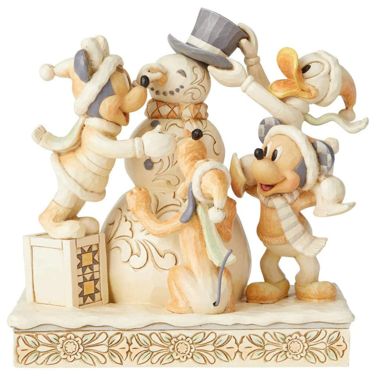 Disney Traditions Frosty Friendship Figurine - White Woodland Mickey & Friends