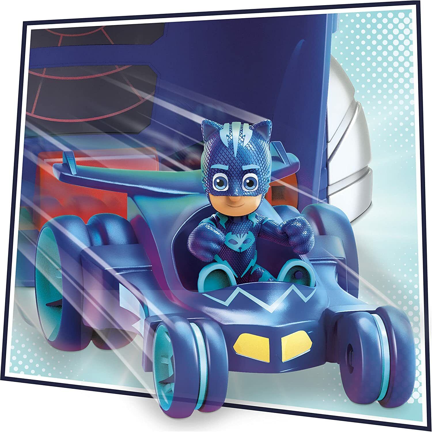 New PJ Masks 2-in-1 HQ Playset - Catboy Figure & Cat-Car - Fast Ship!