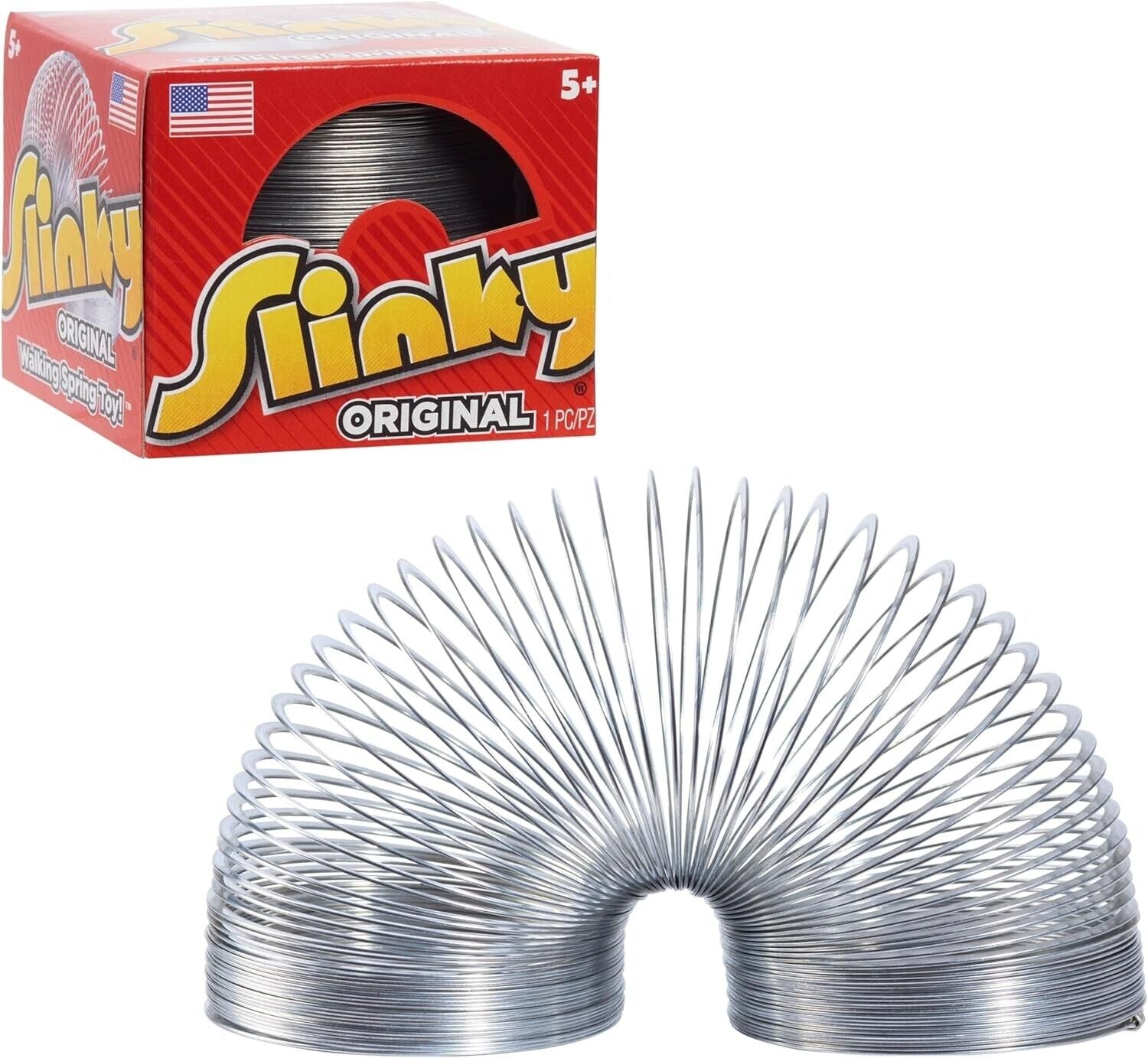 JP Slinky 03101 Brand Original Walking Spring Toy, Metal Slinky, multi-color, Pa