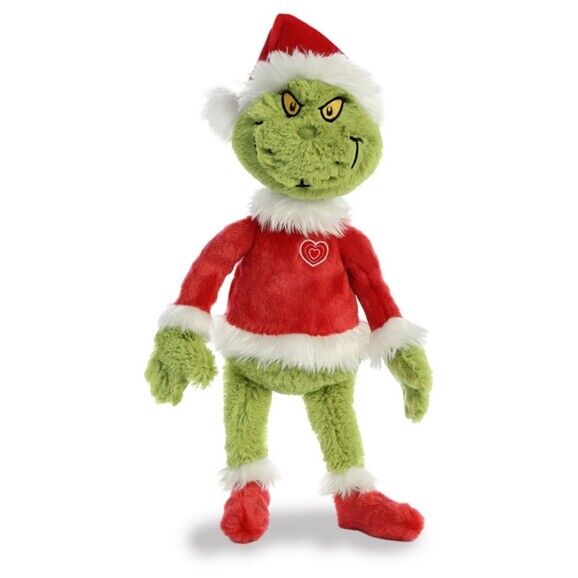 "New Dr. Seuss Santa Grinch 19" Plush Toy by Aurora - Perfect Holiday Gift (1590