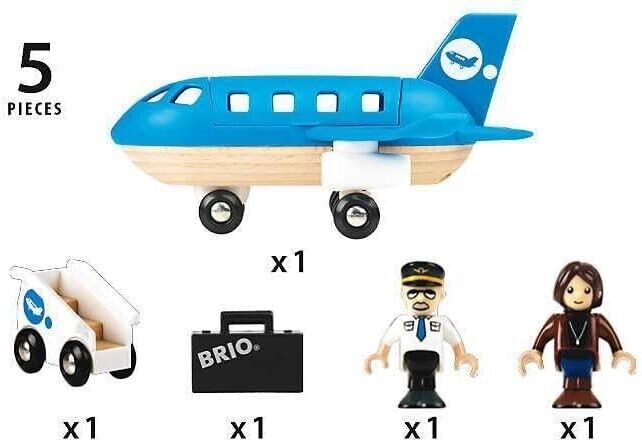 BRIO World Blue Airplane Toy for Kids Age 3 Years Up - Aeroplane