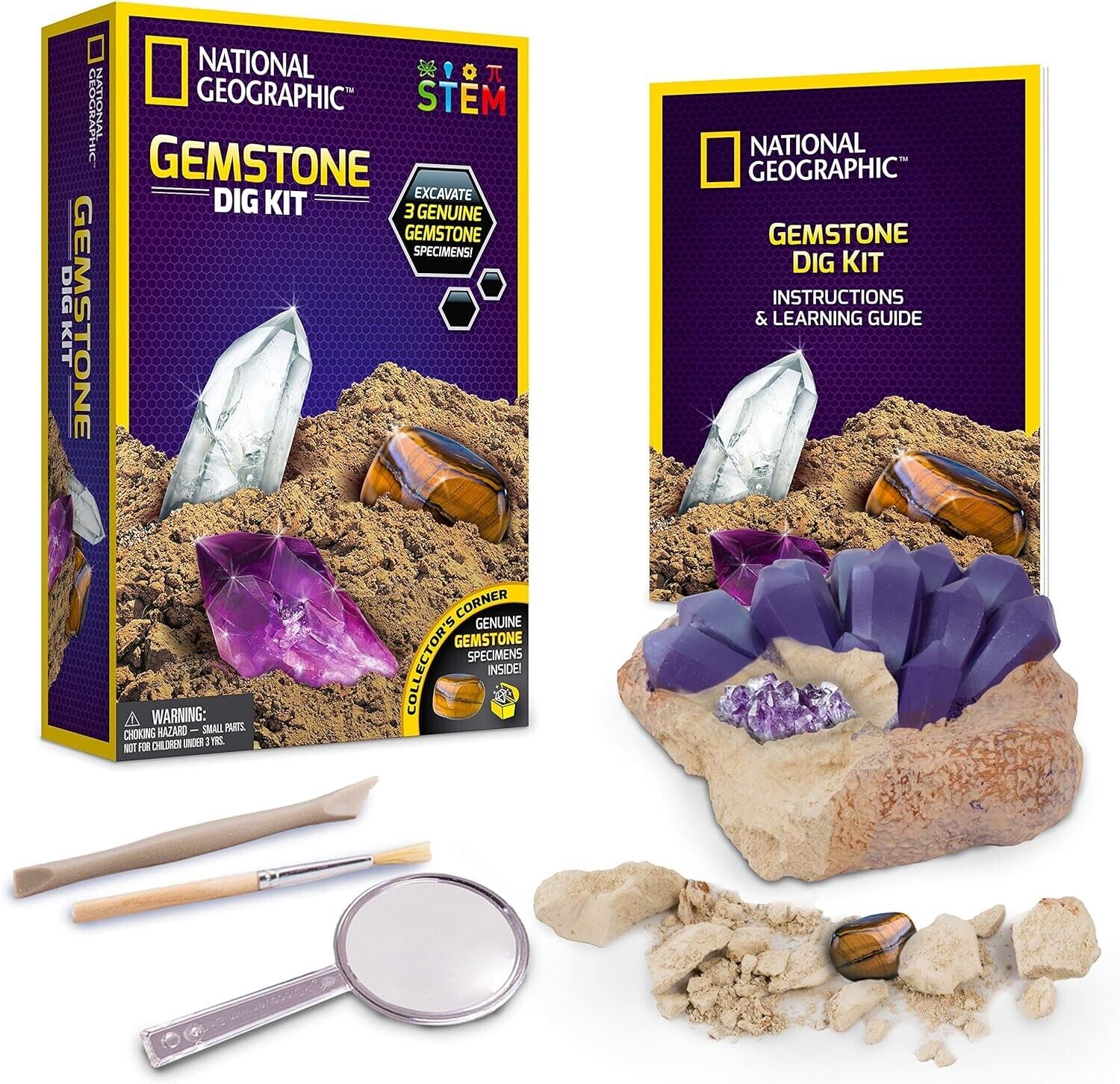 National Geographic Gemstone Dig Kit - Fascinating Gem Excavation Kits for Kids