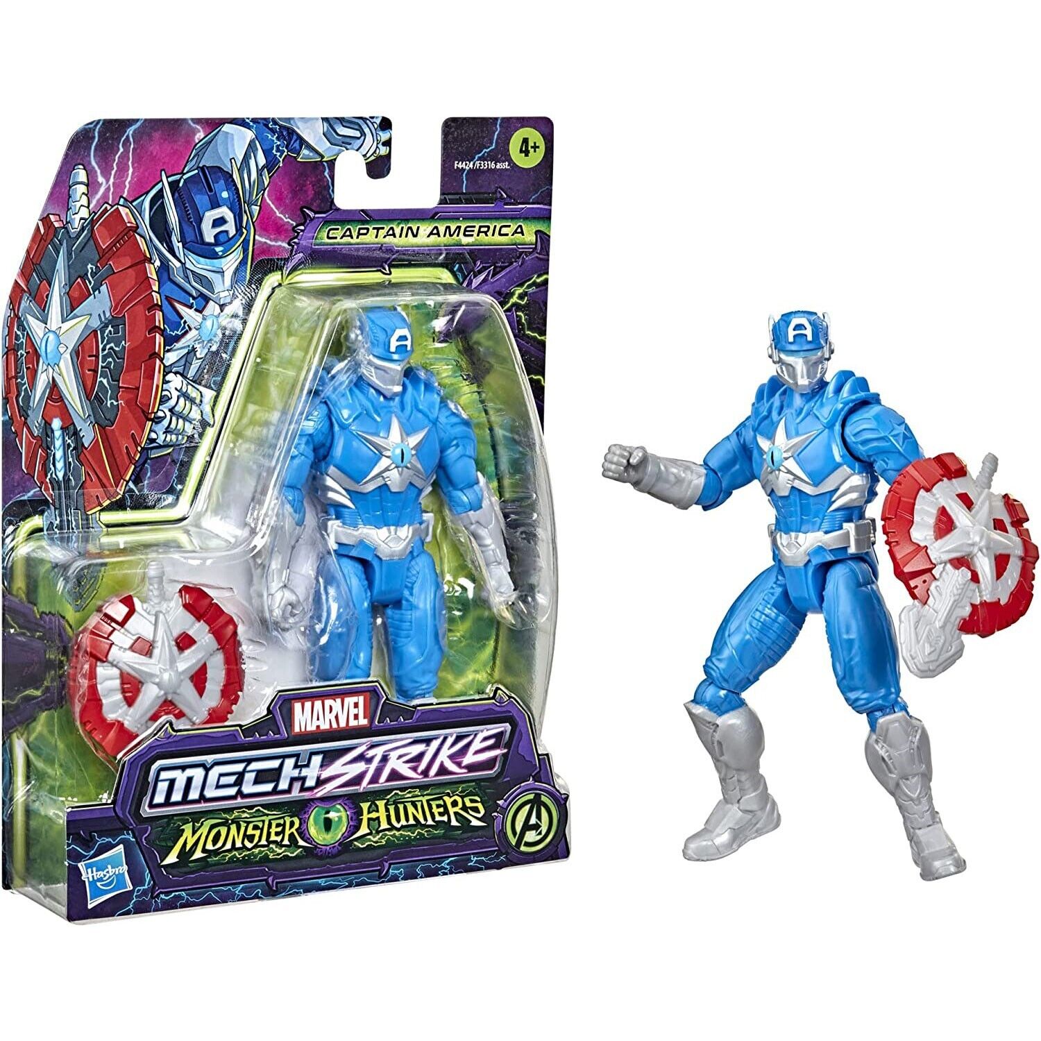 "Marvel Avengers Mech Strike Captain America 6" Action Figure - Monster Hunters"