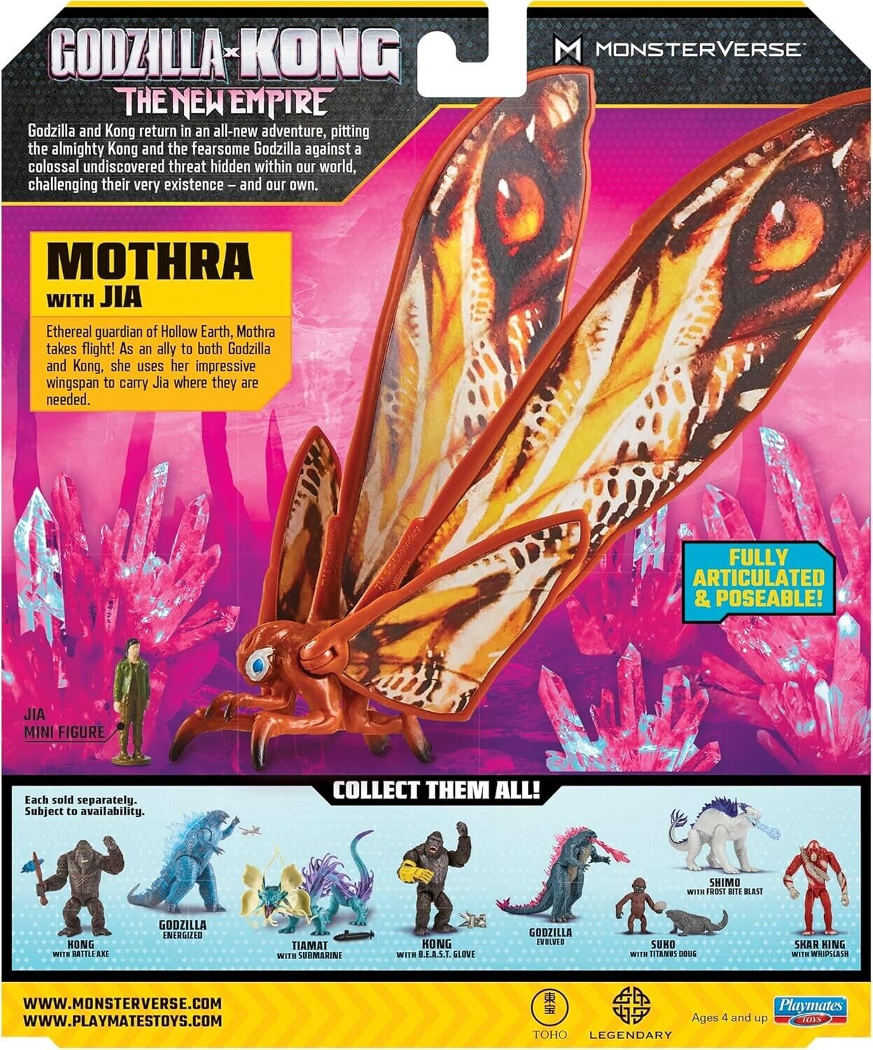 MonsterVerse Godzilla x Kong: The New Empire, 6-Inch Mothra Action Figure Toy, I