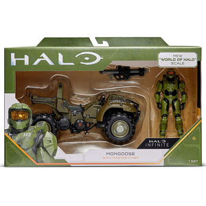 Halo World of Halo Mongoose w/ Master Chief Figure - Collectible Toy Set