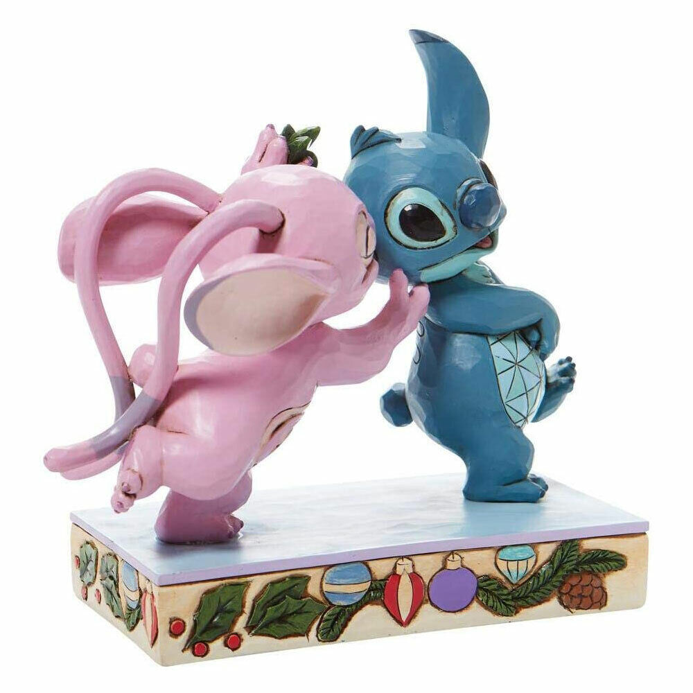 Disney Traditions Mistletoe Kiss Figurine - Stitch and Angel