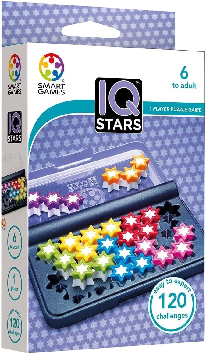 Smart Games - IQ Stars, Puzzle Game with 120 Challenges, 8+ Years