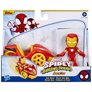 Marvel Spidey & Friends Iron Man Figure with Iron Racer Vehicle - New in Box