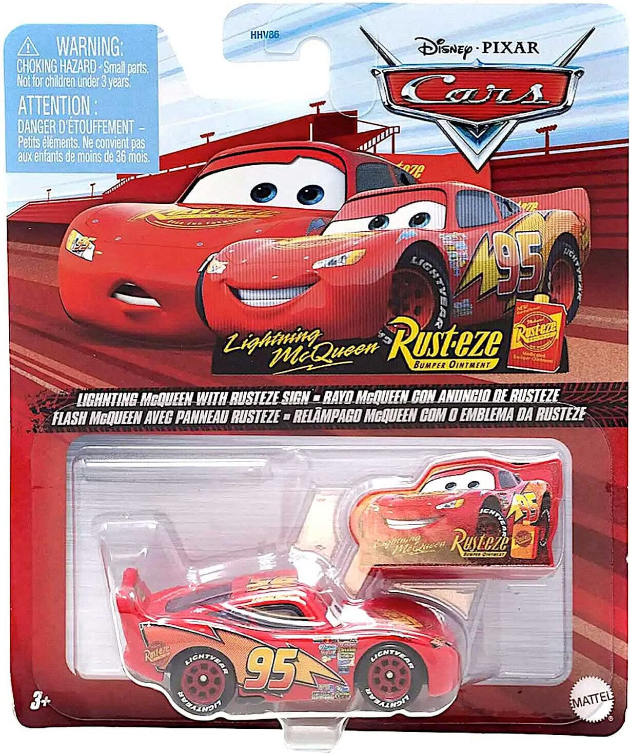 2022 Disney Pixar Cars Metal Lightning McQueen with Rusteze Sign - New Release!