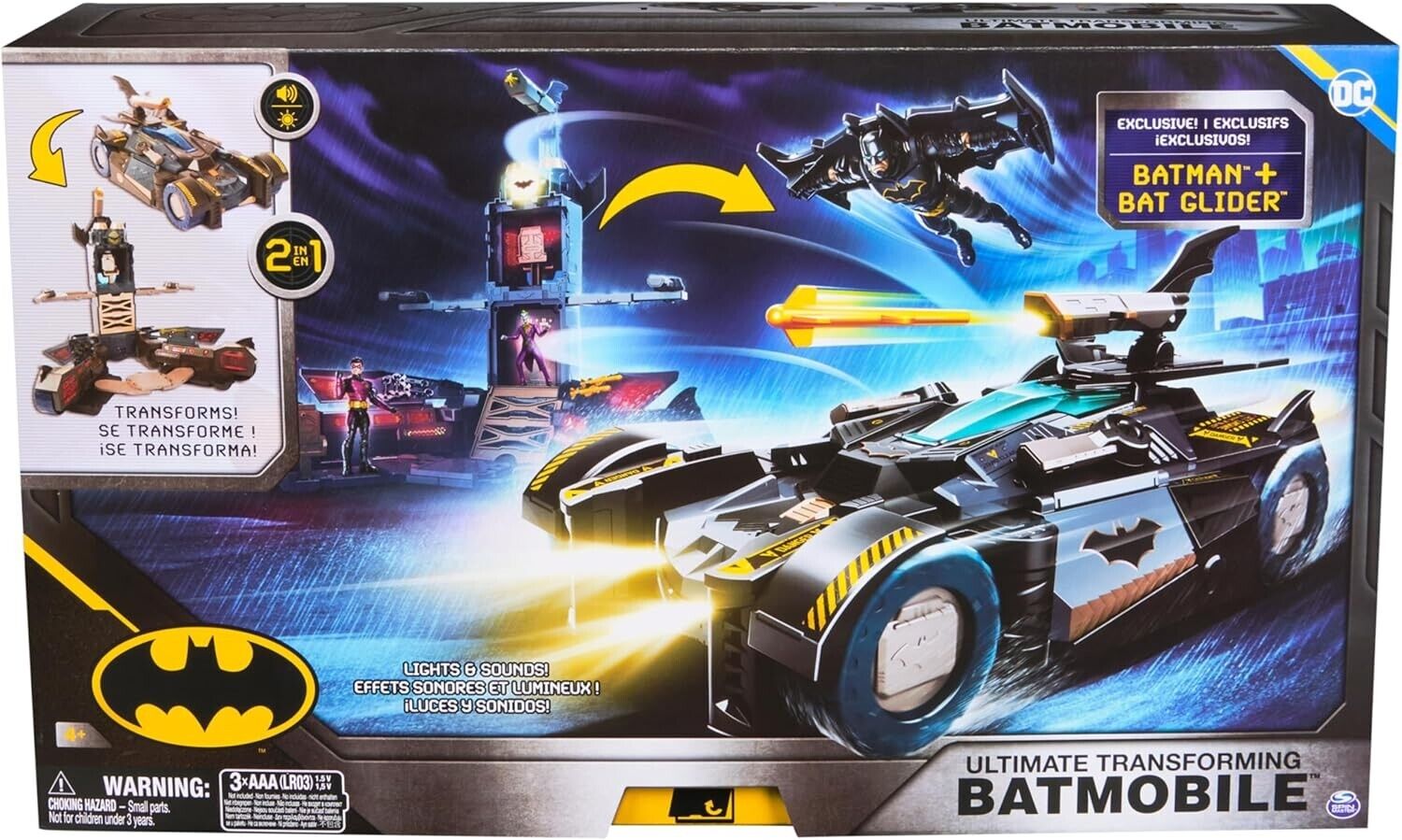 Batman, Ultimate Transforming Batmobile Playset, 2-in-1 Batman Playset with Excl