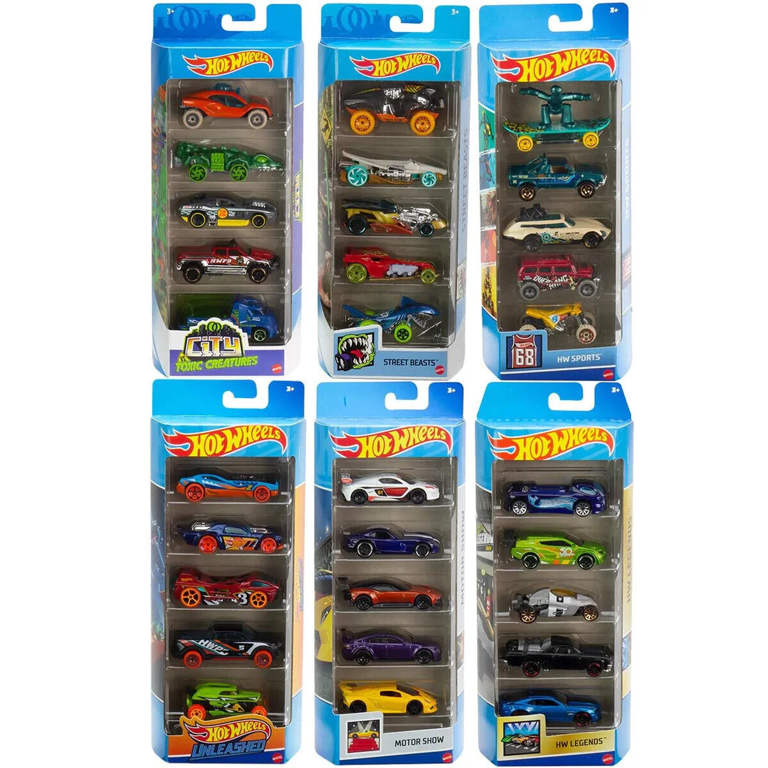 Hot Wheels 2023 Pack of 5 Cars - All Styles - Must Have - Bulk Cheap Buy! - HW CIRCLE TRACK