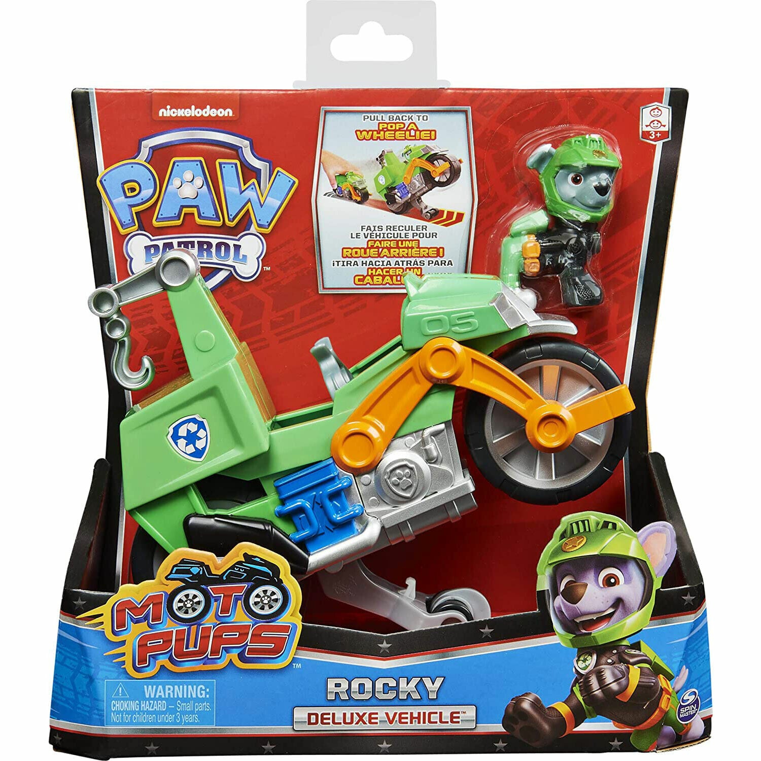 New PAW Patrol Moto Pups Rocky Deluxe Vehicle - Ready for Adventure!