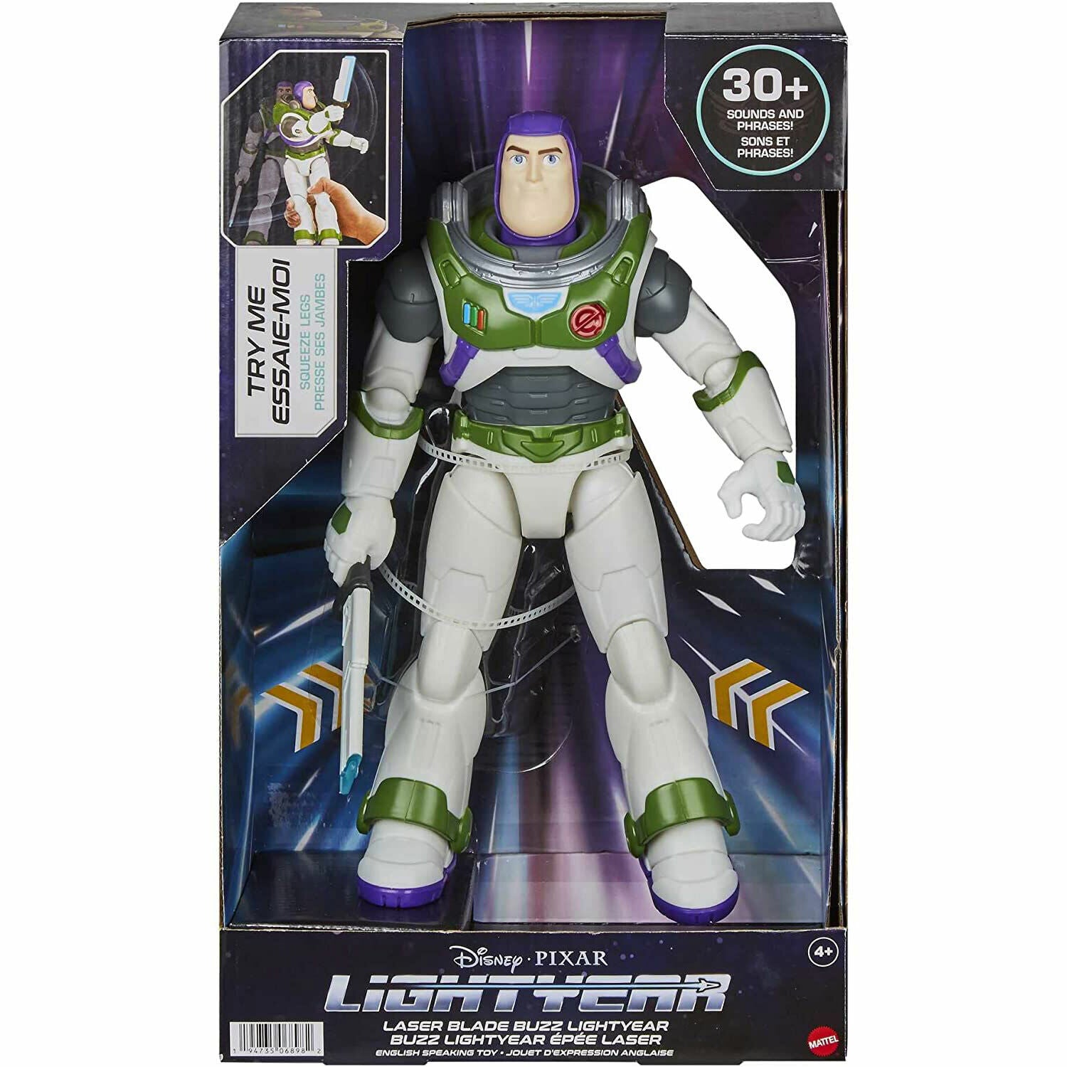 Disney Pixar Buzz Lightyear Figure with Laser Blade Lights and Sounds