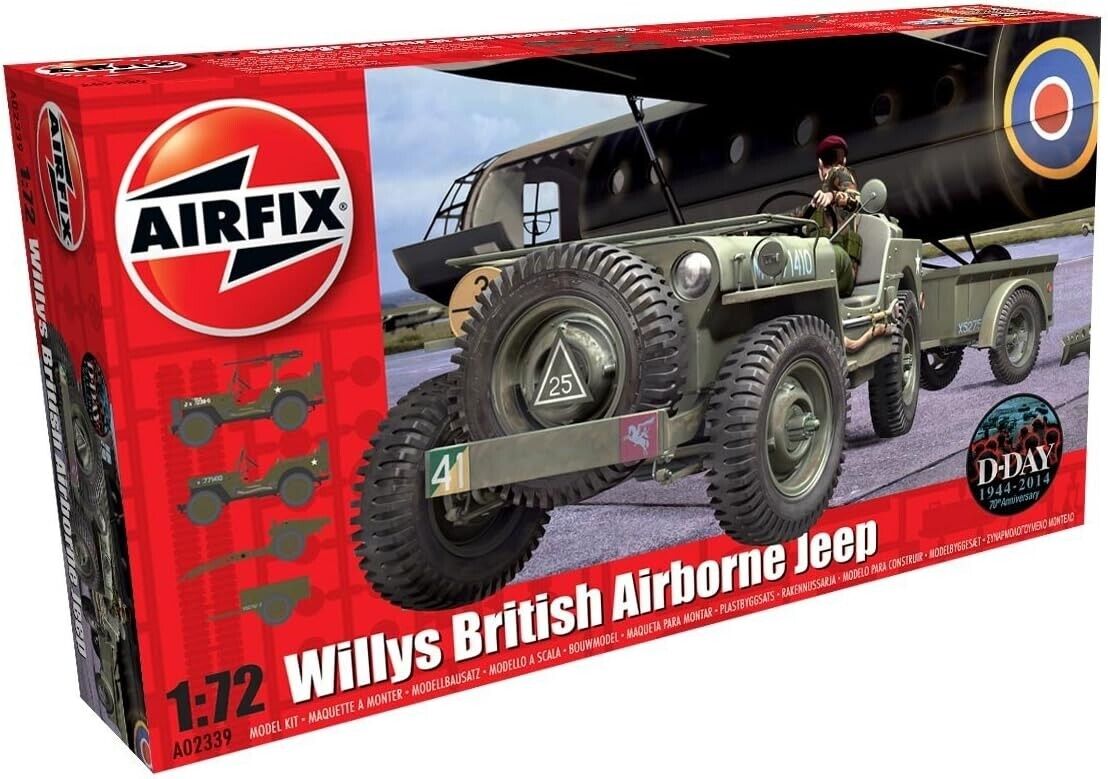 Airfix Model Set - A02339 Willys MB Jeep Model Building Kit - Plastic Motor Vehi