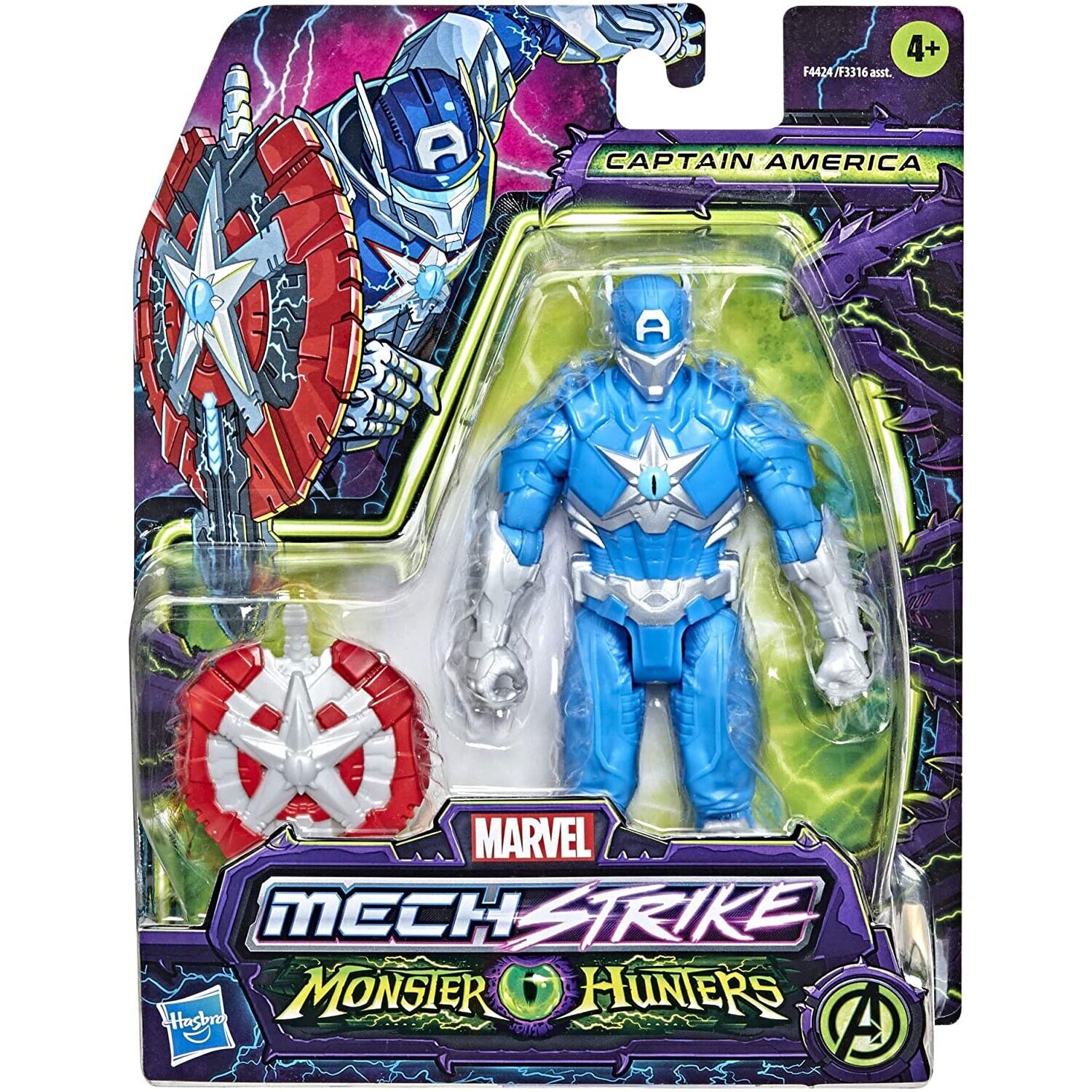 "Marvel Avengers Mech Strike Captain America 6" Action Figure - Monster Hunters"