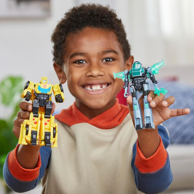 Transformers EarthSpark Cyber-Combiner Bumblebee and Mo Malto Action Figures