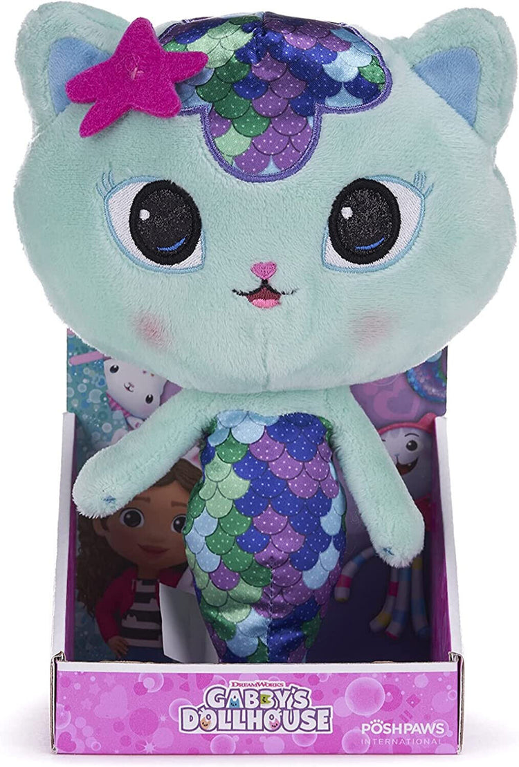 Posh Paws 50104 Gabby's Dollhouse 25cm (10-inches) Mercat Character Soft Plush Toy, Green