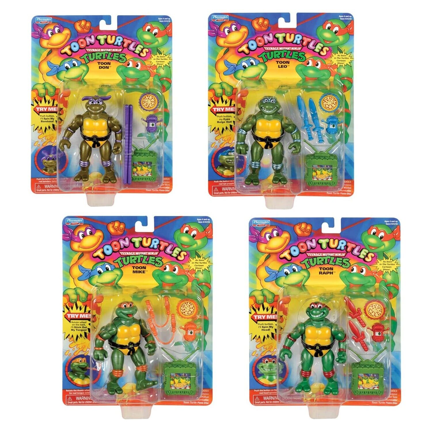 New Teenage Mutant Ninja Turtles Classic Collection Toon Turtles 4-Pack