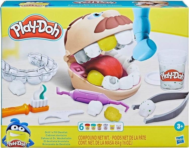 Play-Doh Drill 'n Fill Dentist Toy for Children 3 Years and Up with 8 Modelling