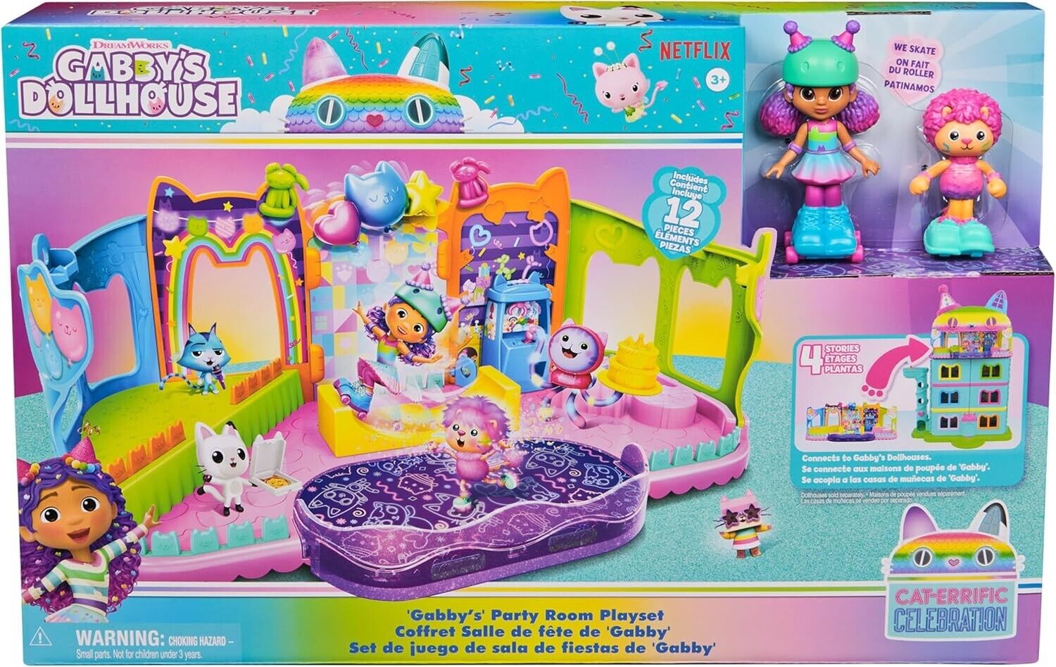 Gabby’s Dollhouse, Party Room Playset with Exclusive Toy Figures, Doll’s House F