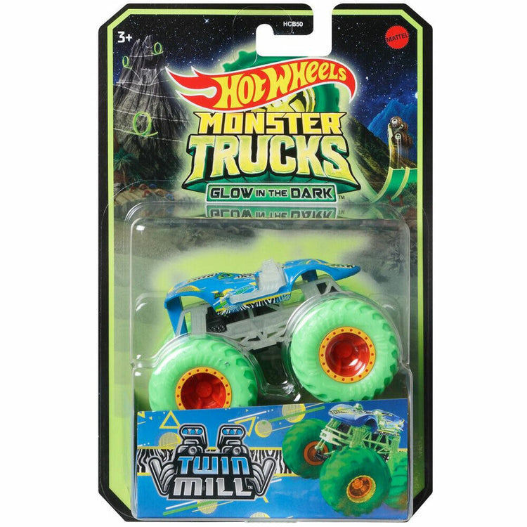 Hot Wheels Monster Trucks 1:64 Glow In The Dark - Choose Your Favorite! - Twin Mill