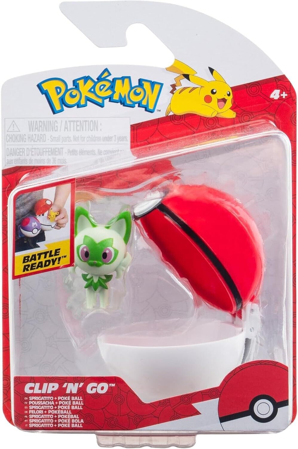 Pokemon Clip 'N' Go - Sprigatito And Poke Ball - Brand New