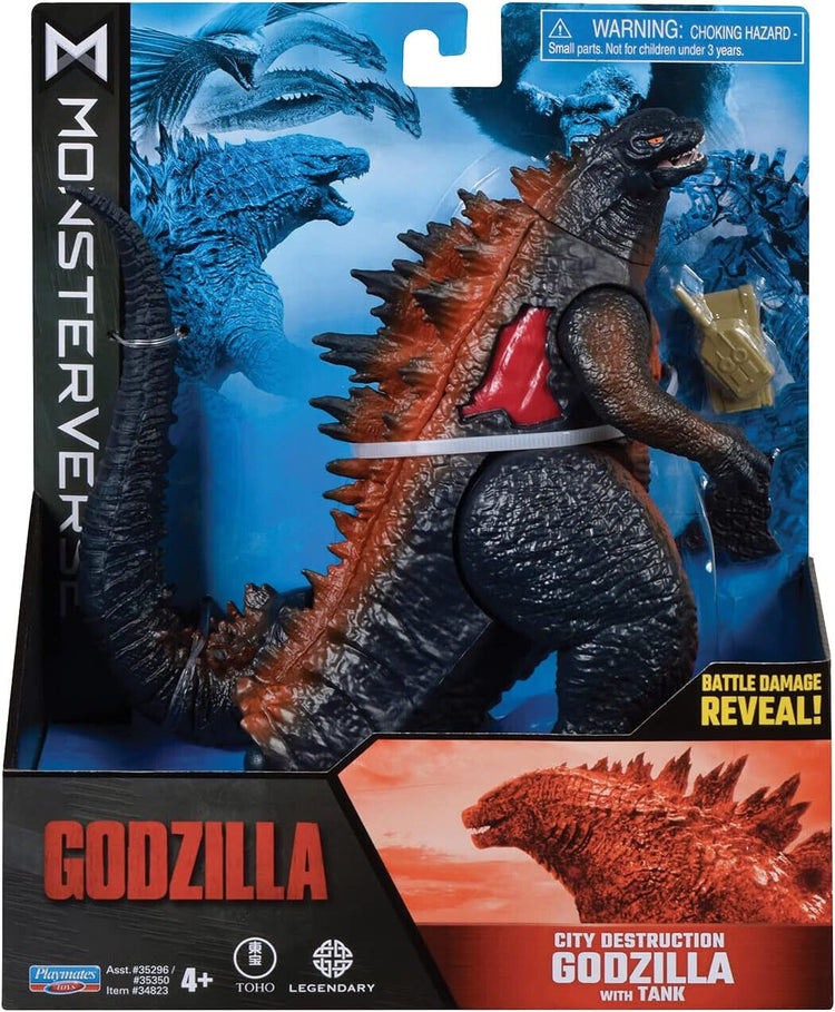 Monsterverse City Destruction Godzilla with Tank 6” Action Figure Toy NEW