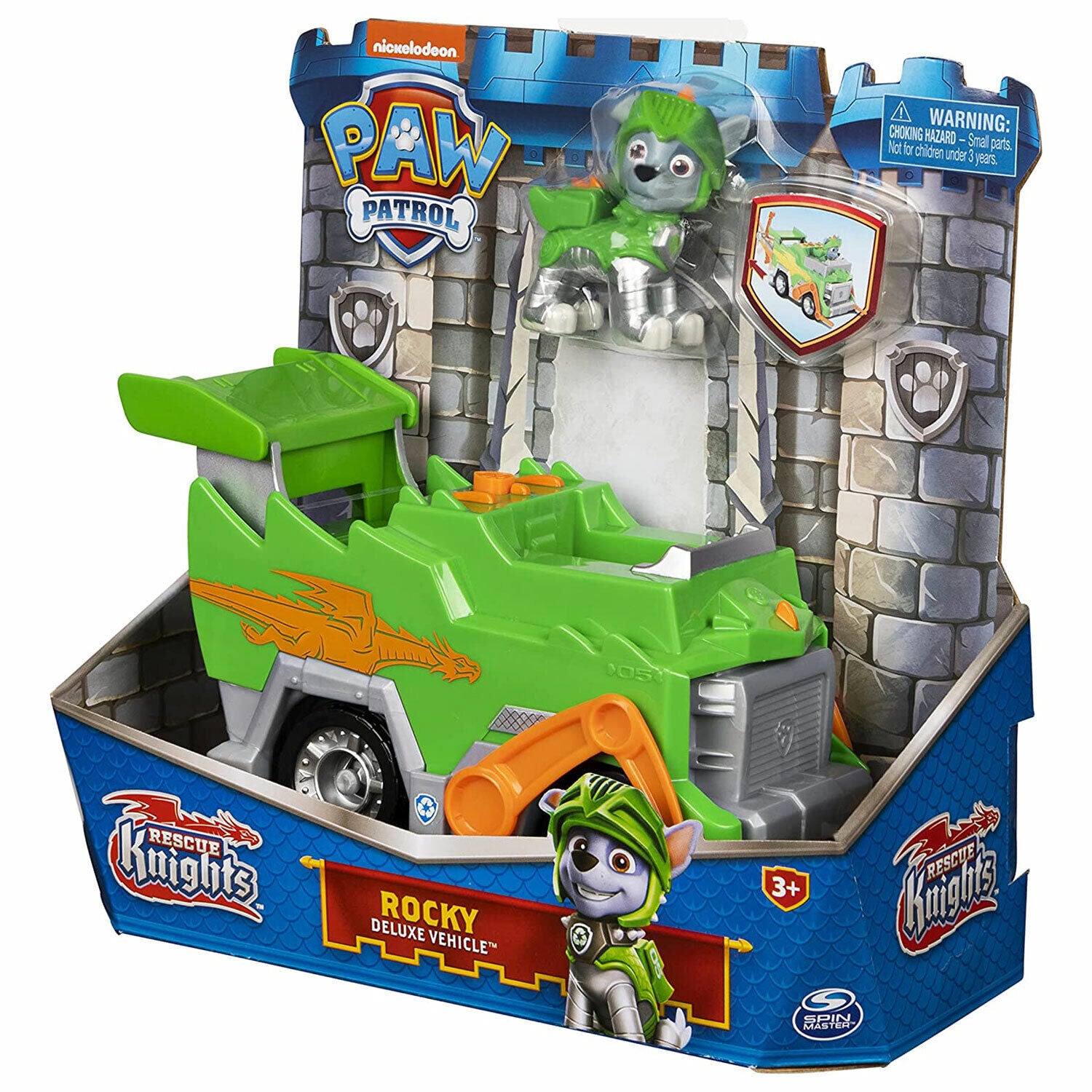 New PAW Patrol Rescue Knights Rocky Vehicle - Deluxe Edition