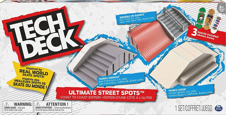 Tech Deck Ultimate Street Spots Coast To Coast w/ 3 Exclusive Boards - New