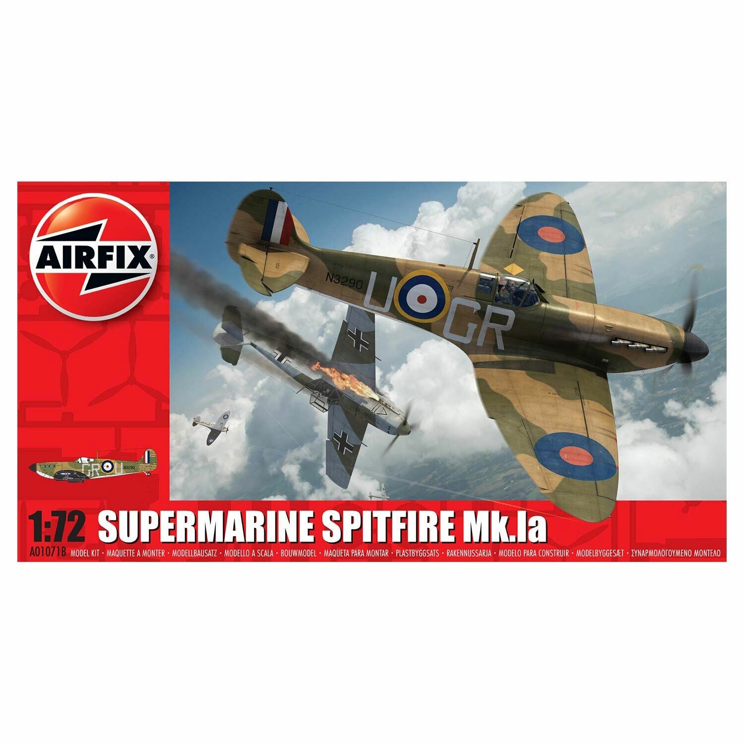 New Airfix 1:72 Scale Spitfire Mk.Ia Model Kit A01071B