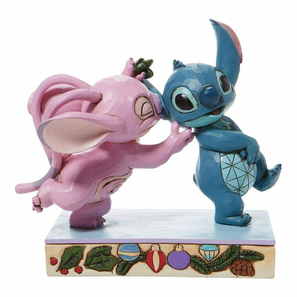 Disney Traditions Mistletoe Kiss Figurine - Stitch and Angel