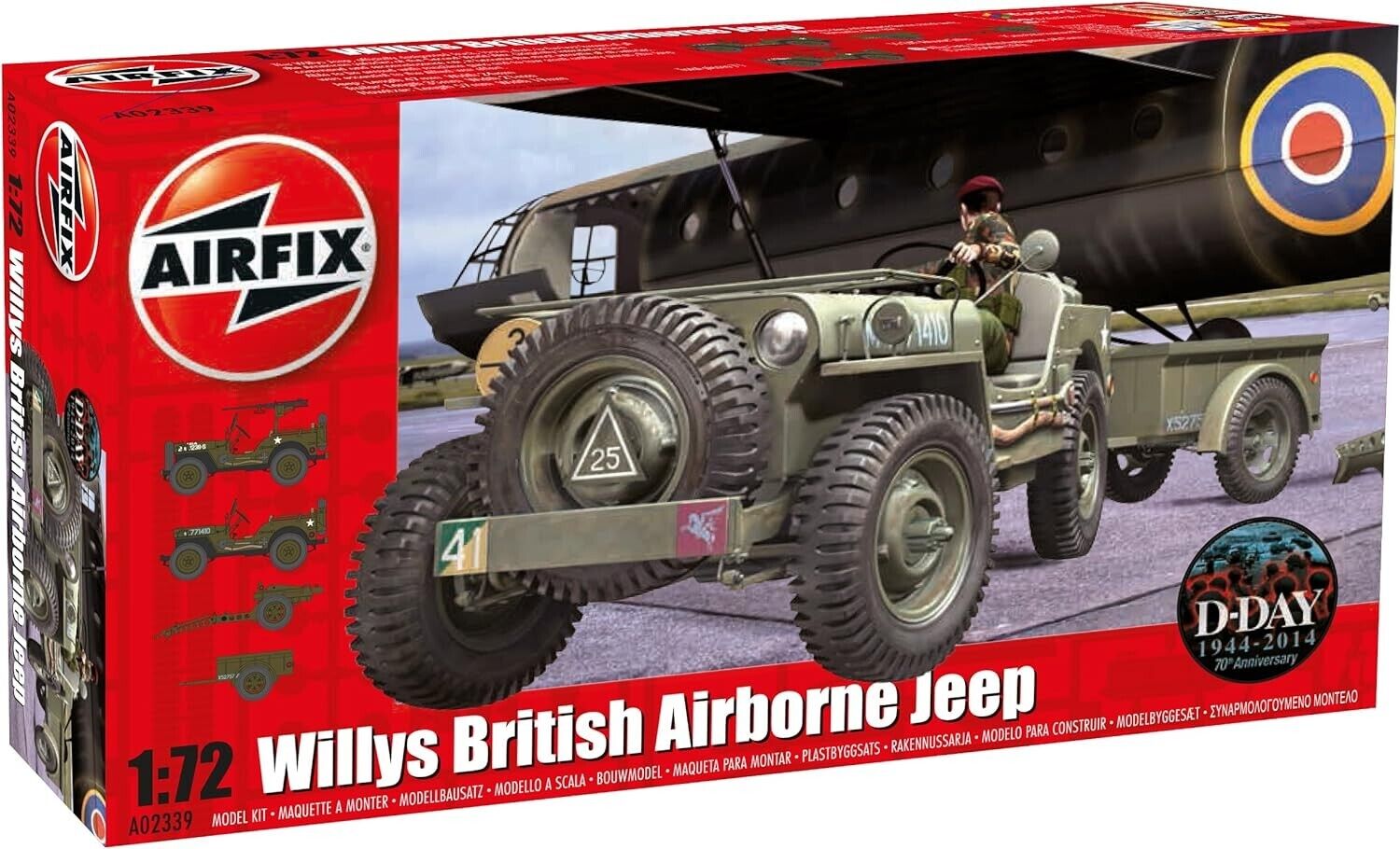 Airfix Model Set - A02339 Willys MB Jeep Model Building Kit - Plastic Motor Vehi