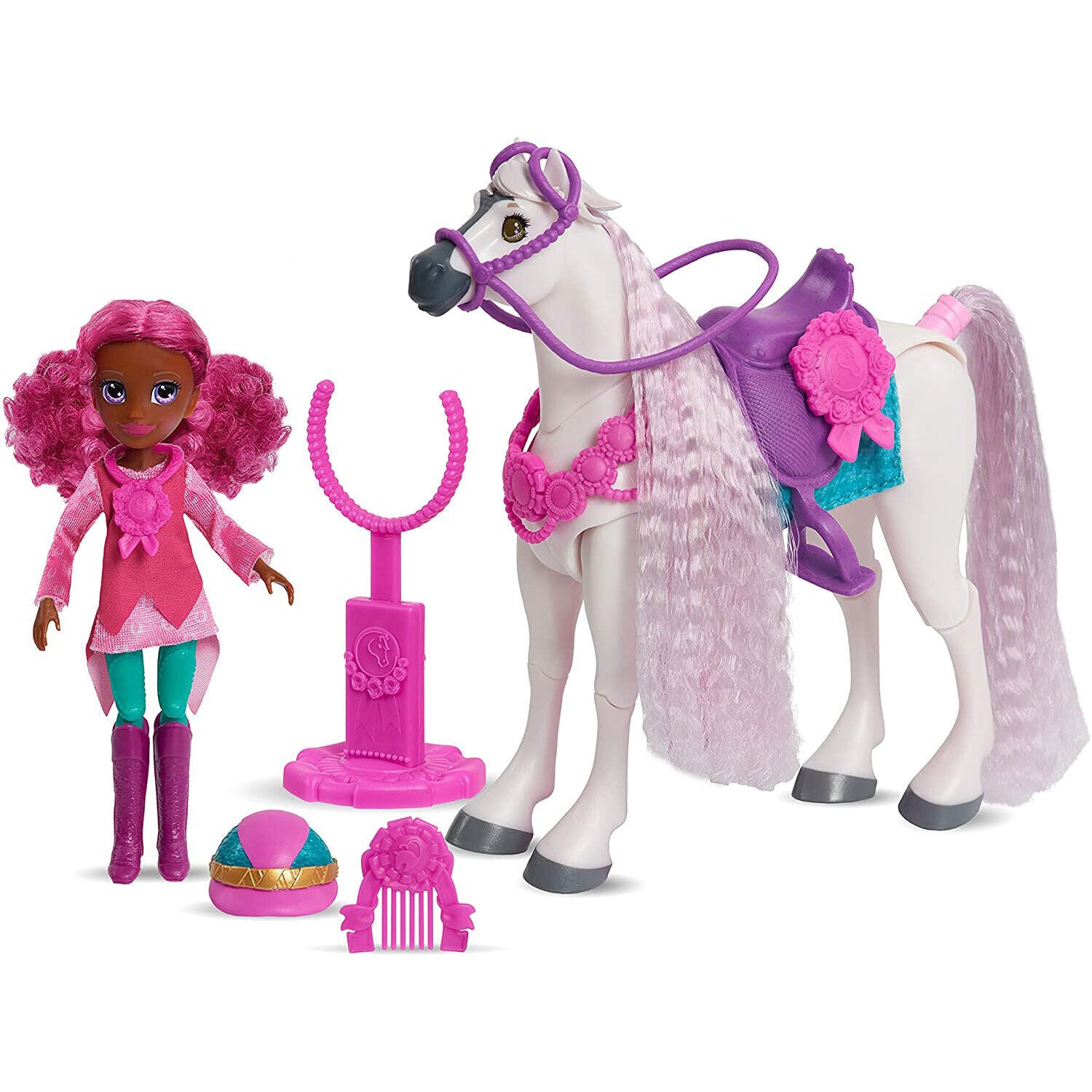 Winner’s Stable Doll and Horse 11-Piece Set - Madison and Huntley