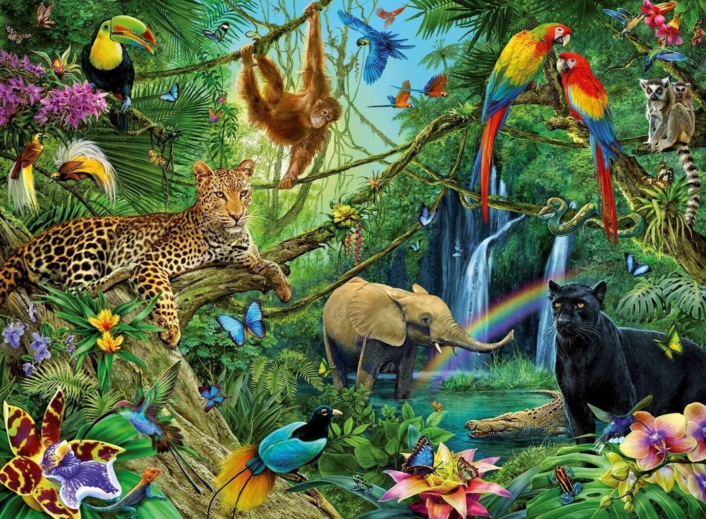 Ravensburger 200 XXL Piece Jigsaw Puzzle 'ANIMALS IN THE JUNGLE' ~ New & Sealed