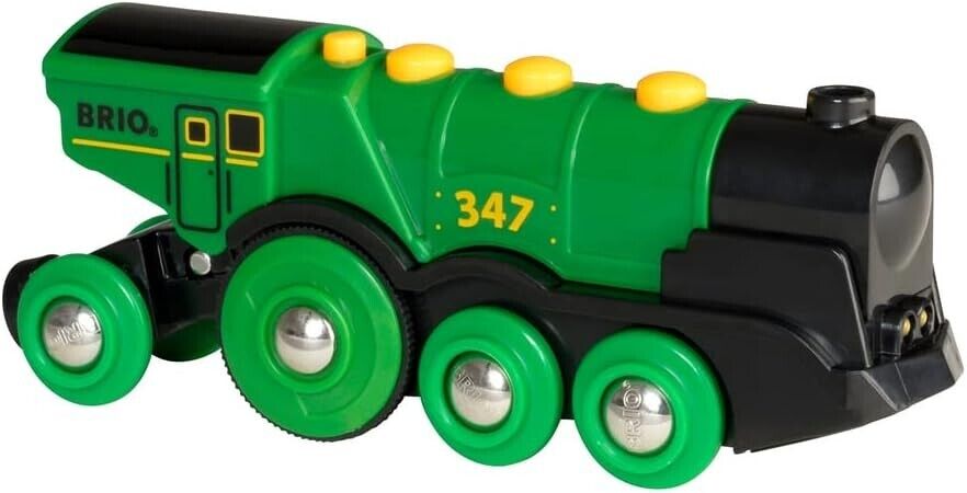 BRIO Big Green Locomotive Battery Powered Toy Train for Kids Age 3 Years Up - Ra