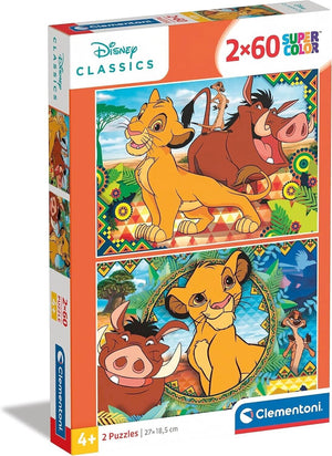 Clementoni - 21604 - Supercolor Puzzle for children - Disney Lion King - 2 x 60