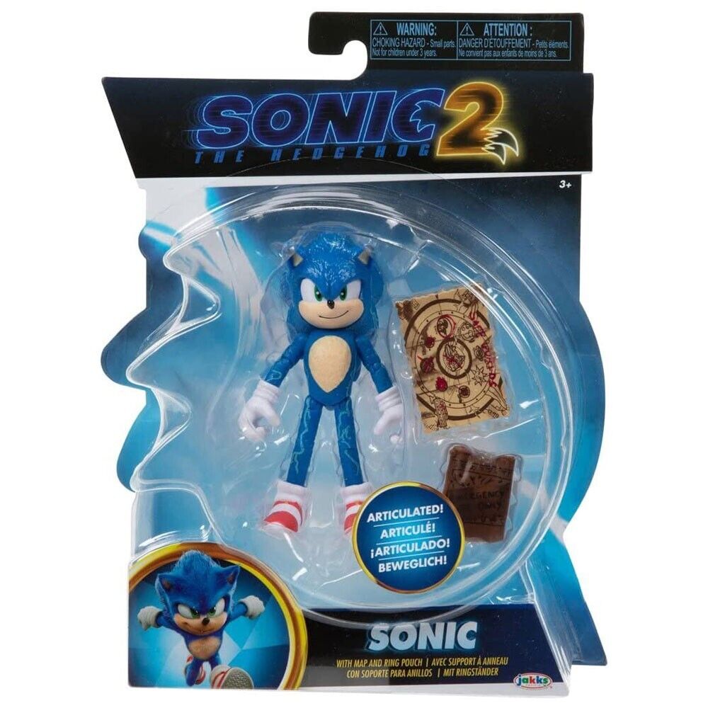 Sonic The Hedgehog 2 Movie: 4-Inch Sonic with Map Action Figure *NEW*