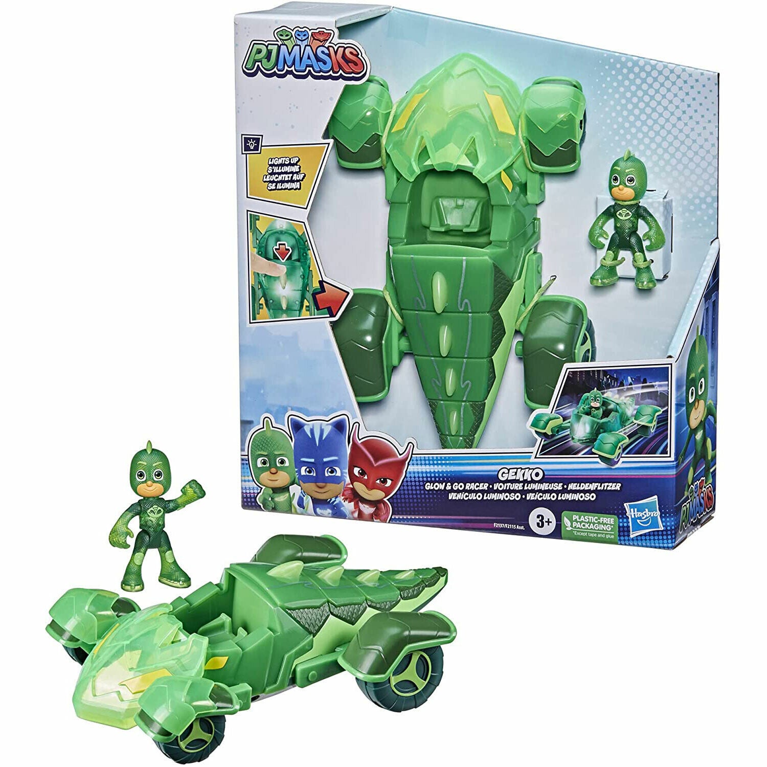 New PJ Masks Glow and Go Racer Gekko - Fast Shipping!